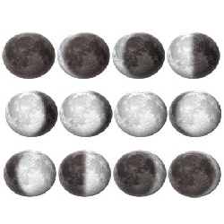 de 12 maanfases Moon in my Room - lichtgevende maan
