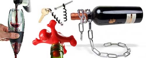 4 tolle Wein Gadgets in einem preiswerten Wein Geschenke-Paket!
