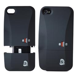 Mit dem Dual Sim iPhone Cover kannst du zwei Simkarten in einem Telefon benutzen.