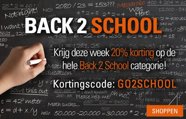 20% korting op alle producten uit de Back2School categorie