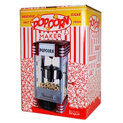 Mit der Profi Popcorn Maschine im Retro Design stellst du herrlich frisches Popcorn her.