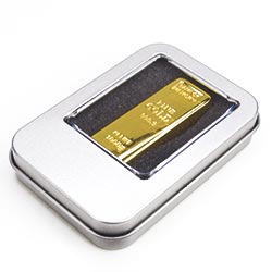 Der Goldbarren USB Stick ist in einer h&uuml;bschen Geschenkdose verpackt.