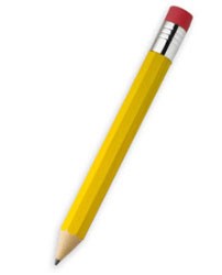Der XXL Bleistift ist 38 cm lang und besitzt einen echten Radiergummi.