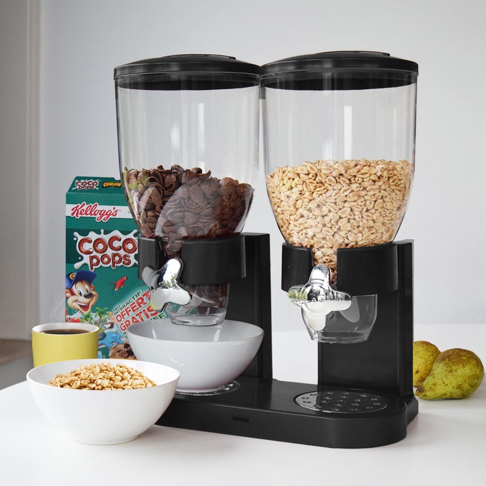 Cornflakes Dispenser - 2 Voorraadpotten van 500gr - Ontbijtgranen Dispenser - Cornflakes Voorraadbus