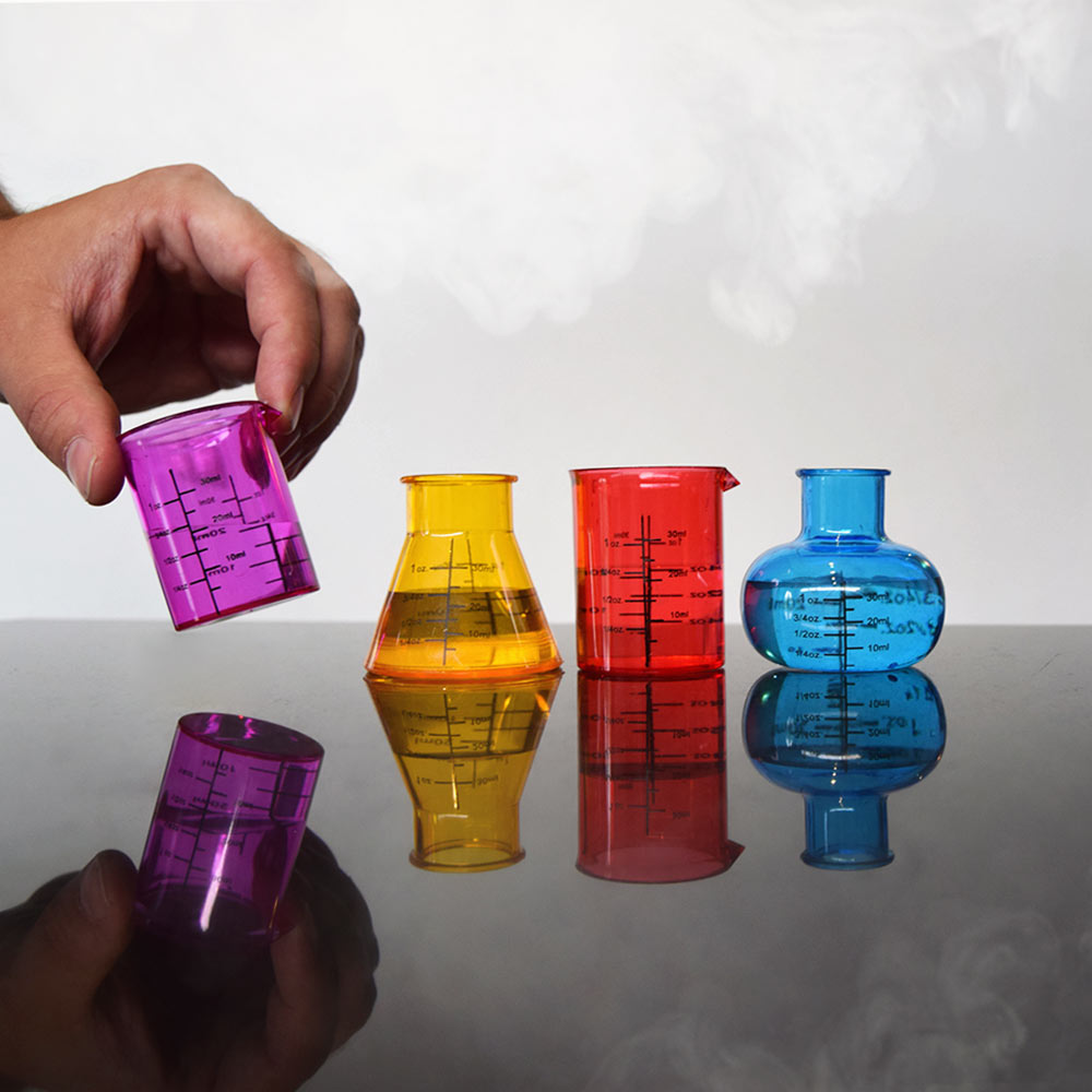 Chemical Shot Glasses Duurzaam Uniek Design Set van 4, Transparant Party Shotglazen Wetenschap Thema Feestartikelen