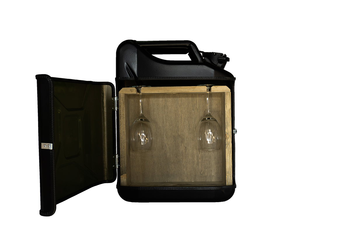 Jerrycan wijnbar Zwart Cadeau wijn liefhebber