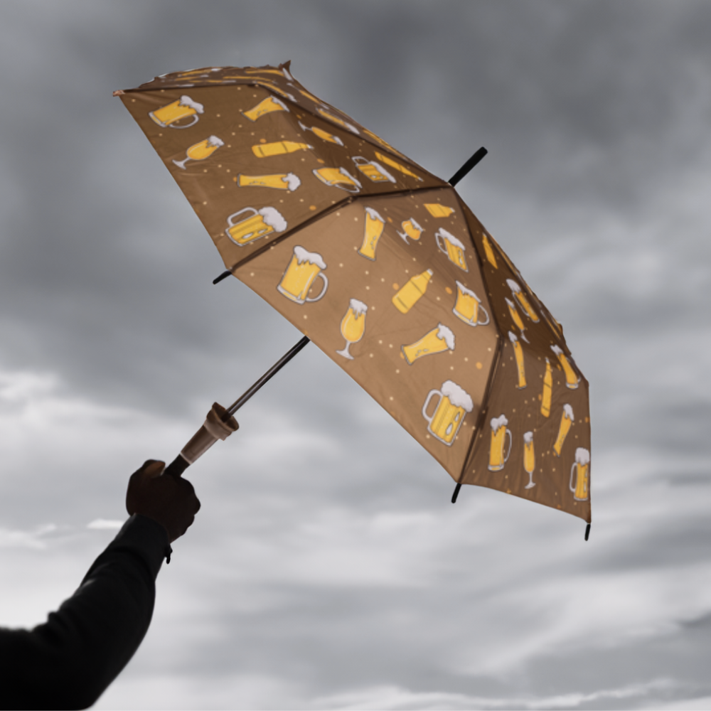 Bier paraplu De paraplu die elke bierliefhebber nodig heeft Opvouwbaar Pocket Umbrella Bier accessoires cadeau