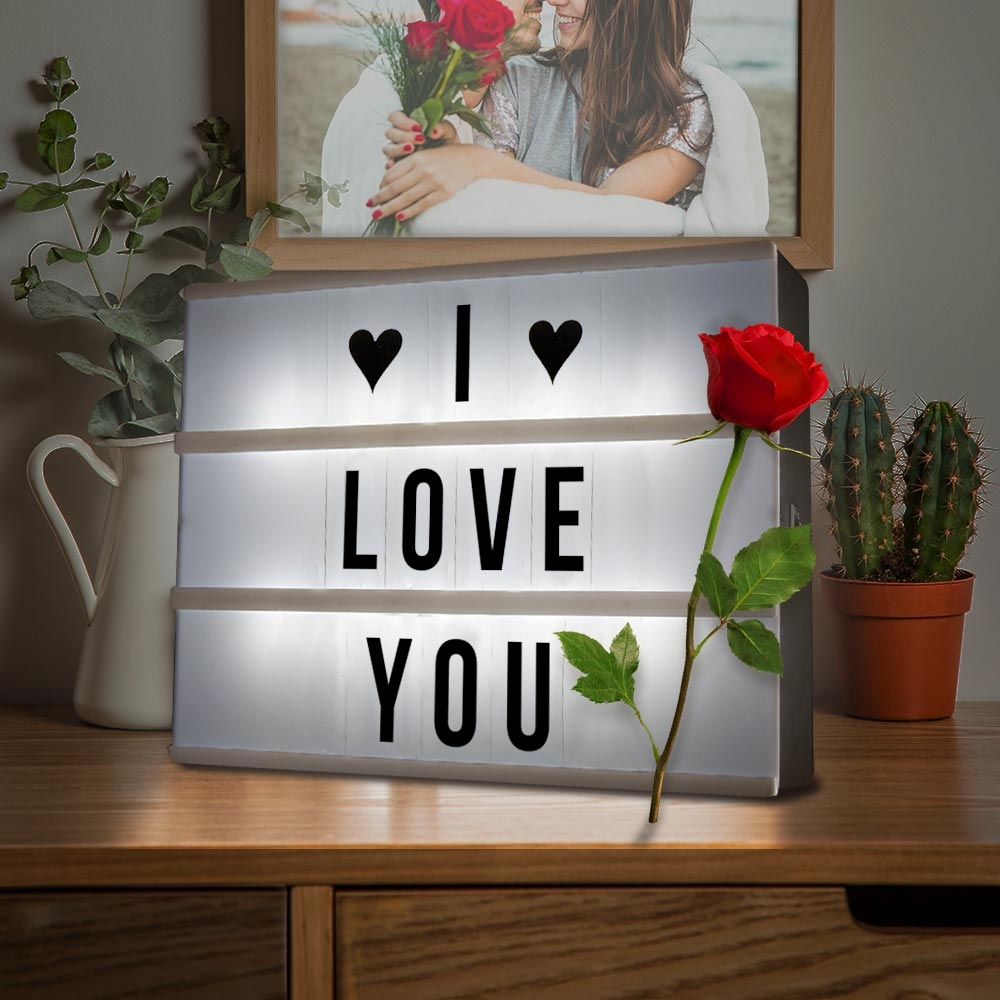 Cinema LightBox A4 Letterbord met Licht Incl. 84 Letters en Symbolen Letterbak