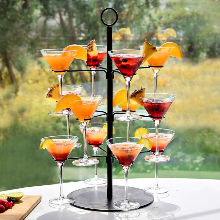 Cocktail Tree Handige Organizer Ruimte voor 12 Glazen Stijlvolle Oplossing voor Cocktailpresentatie Ideaal voor cocktails