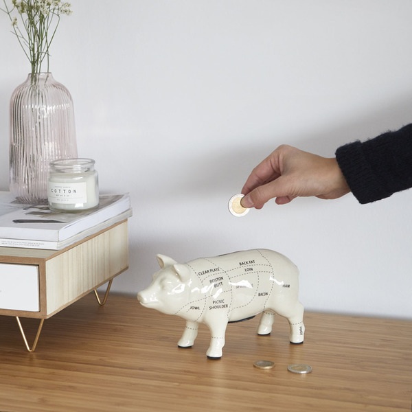 Coin Bank Spaarpot in Varken Design 20 cm Hoog Keramiek Leuk en Functioneel Spaarmiddel