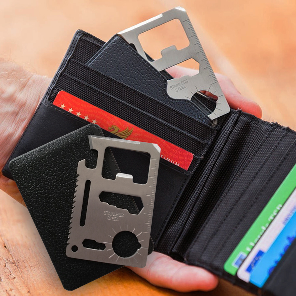 Pinpas Multitool Past in je portemonnee 11 functies Multitool credit card Handige gadgets