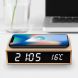 wireless bamboo charger clock gadget