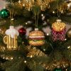 kerstballen met fastfood figuurtjes - Burger, Frietjes & Bierglas