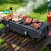 2 in 1 compact barbecue zwart