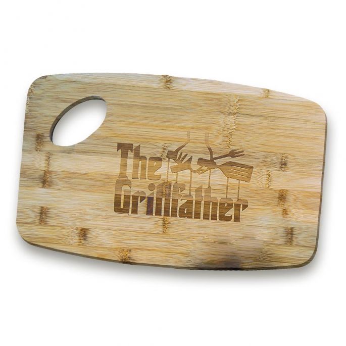 The Grillfather Snijplank - Bamboe - Ingebrand Logo - 38x25 cm - Bamboe Snijplank - Godfather Cutting Board