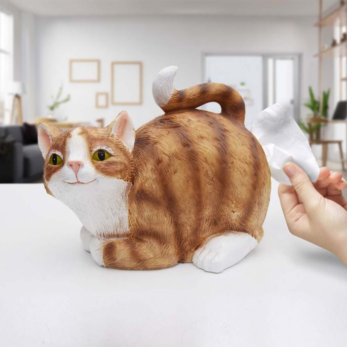 Tissue houder in de vorm van een kat