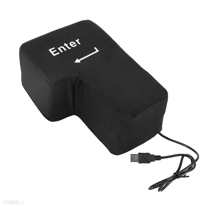 Enter Knop XXL - Functioneert Als een Echte Enter Knop - USB Aansluiting - Anti Stress Kussen