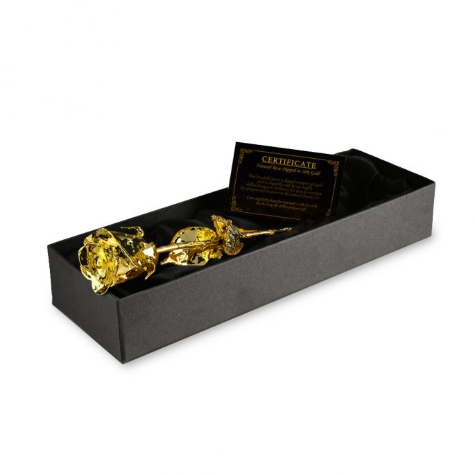 Gouden Roos - Gedipt in 24Krt Goud - Luxe Cadeauverpakking - Echtheidscertificaat - Golden Rose