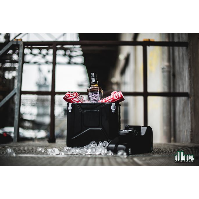 Jerrycan giftbox zwart 10L unieke opbergbox