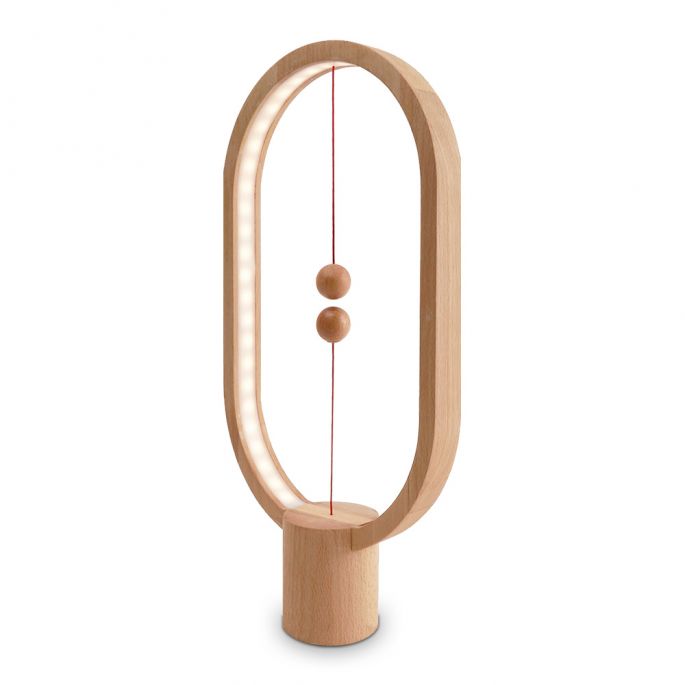 Heng Balance Lamp Oval – Magnetische lamp – Hout - Groot - 32.4 x 27.9 x 9.7 cm