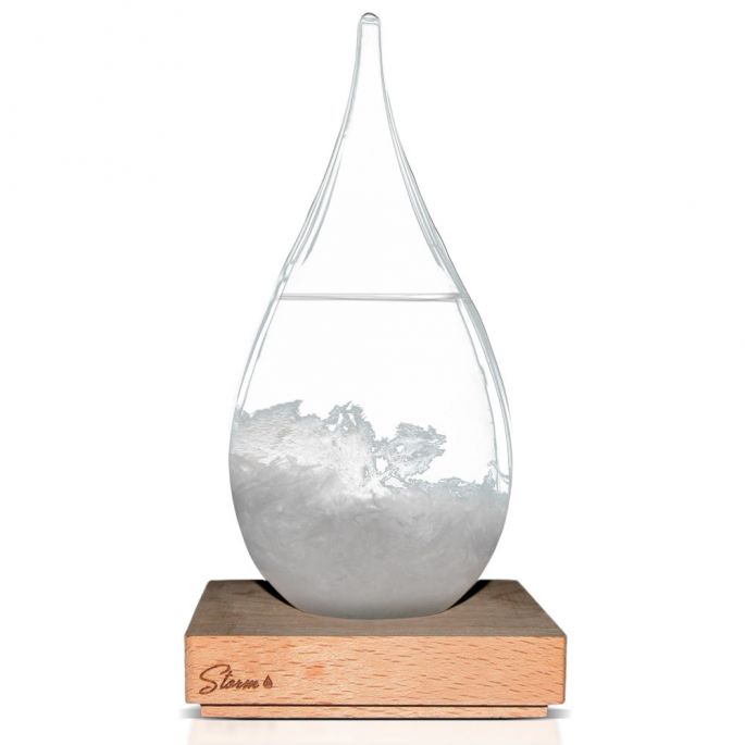 Stormglas Small en Large - Mysterieuze Weervoorspeller - ø 8 x 11 cm & ø 10 x 23 cm Transparant - Weerglas - Authentieke Meteorologische Decoratie