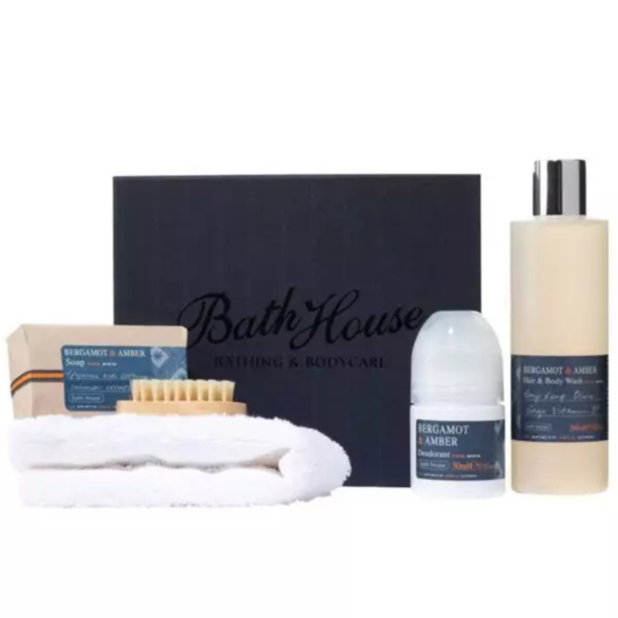 Cadeauset ‘Bergamot & Amber’ van Bath House