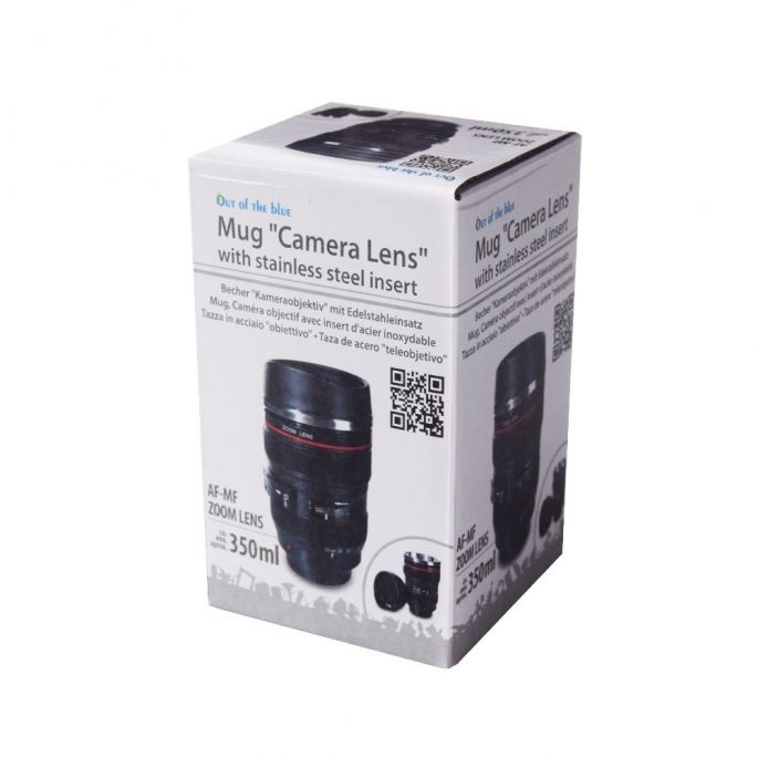 Camera Lens Mok - Drinkbeker - 15 cm - Koffiemok - Incl. Beschermkap