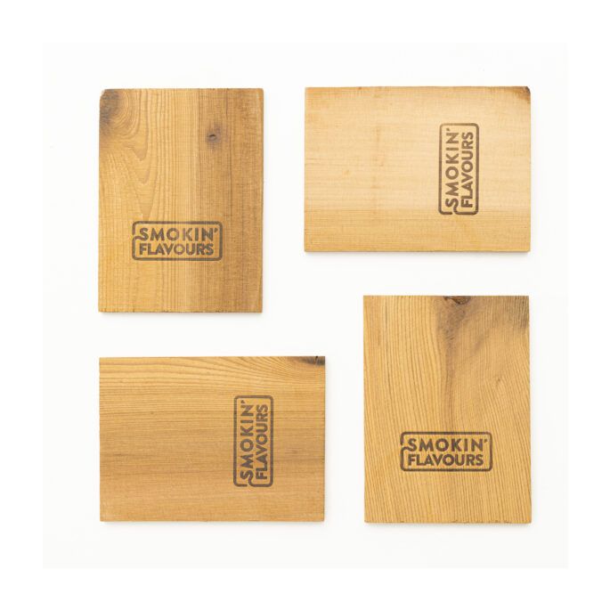 Cederhouten planken I set van 4 I 15x11x1 cm