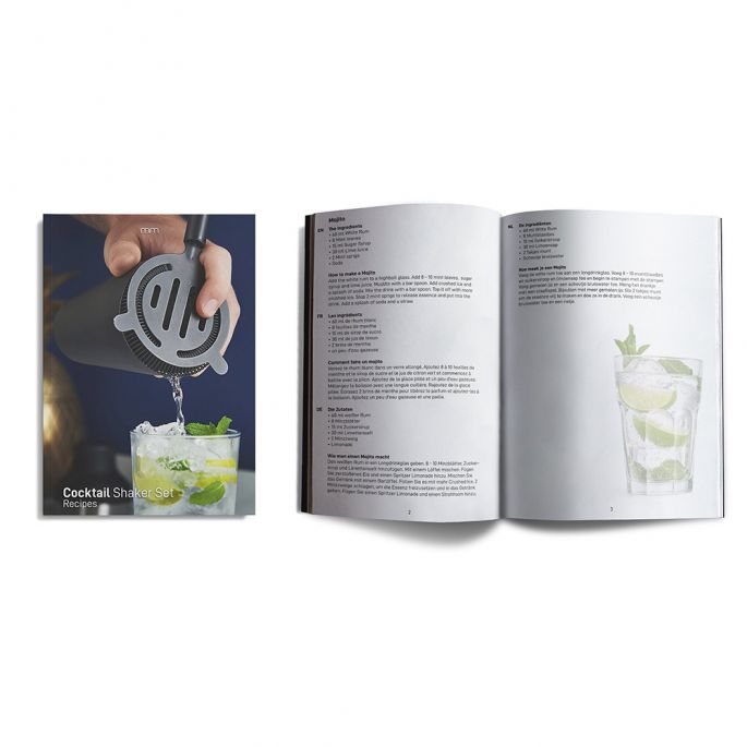 Cocktail Shaker Set - 8 Delige Set - 700ml - Luxe Cadeauverpakking - Mat Zwarte Afwerking - Cocktail Set