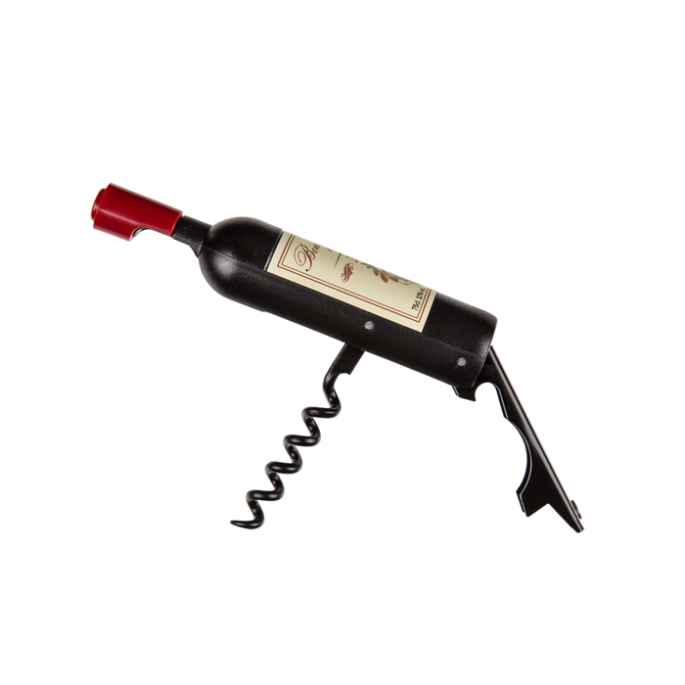 Kurkentrekker & Flesopener, Wijnfles - Twee Tools - Wijnflesopener - Corkscrew & Bottle opener, Wine Bottle