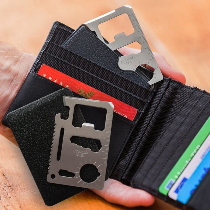 Pinpas Multitool - Past in je portemonnee - 11 functies - Multitool credit card -Handige gadgets