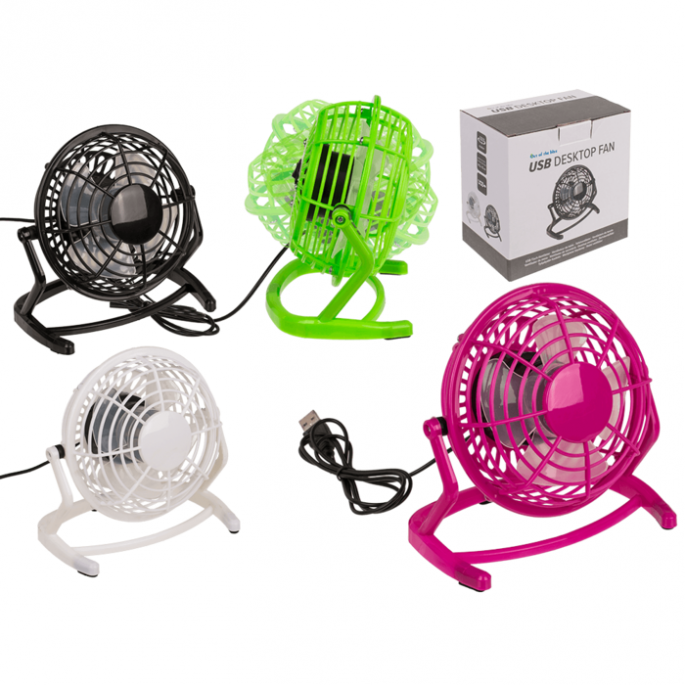 Desktop fan with USB cable