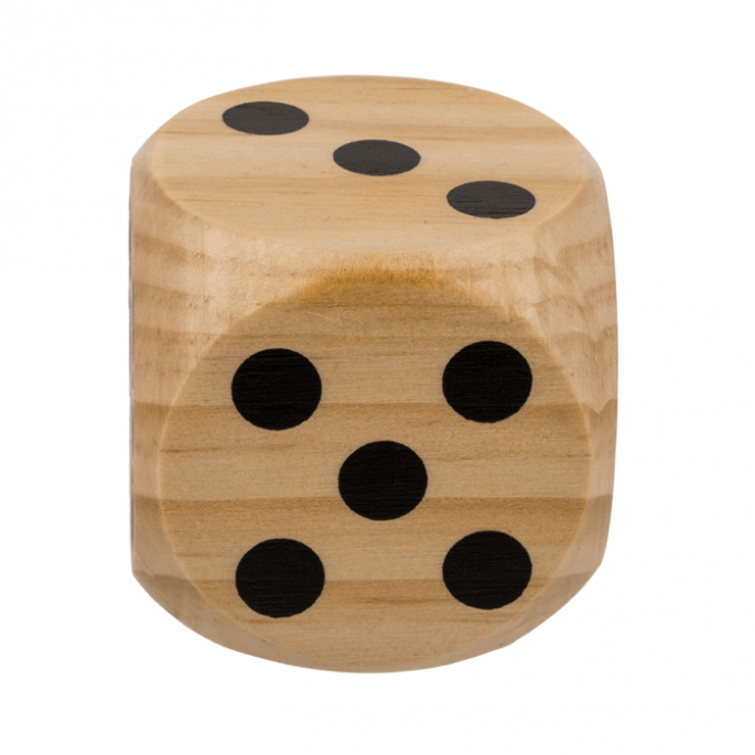 Houten dobbelsteen - 6 x 6 cm - Hout - Kleine dobbelsteen - Dobbelsteen kinderen