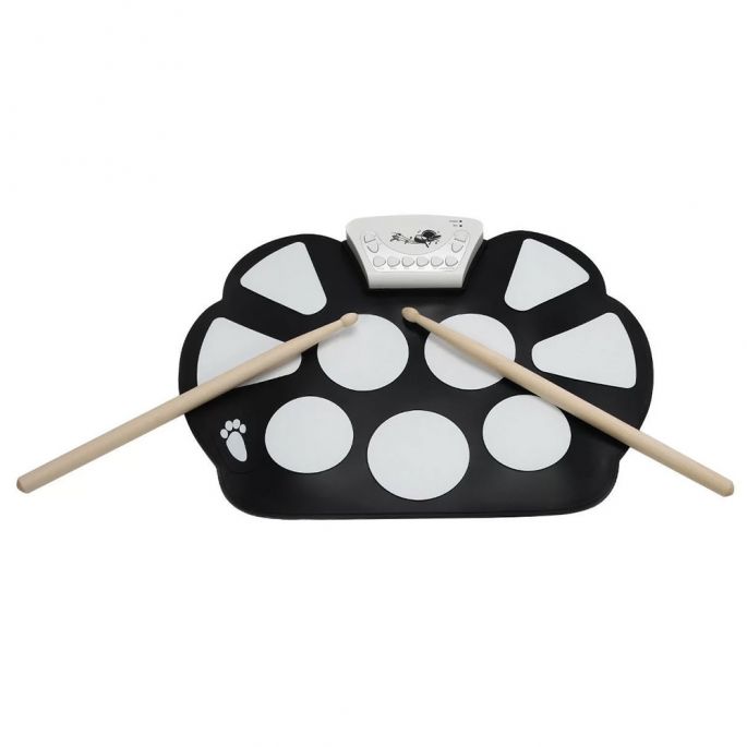 Oprolbaar Drumstel - Elektrische Drumpads - 9 Triggerpads - Opname Functie - Complete Set - Professioneel Drumstel gemaakt van Siliconen - Roll Up Drumkit