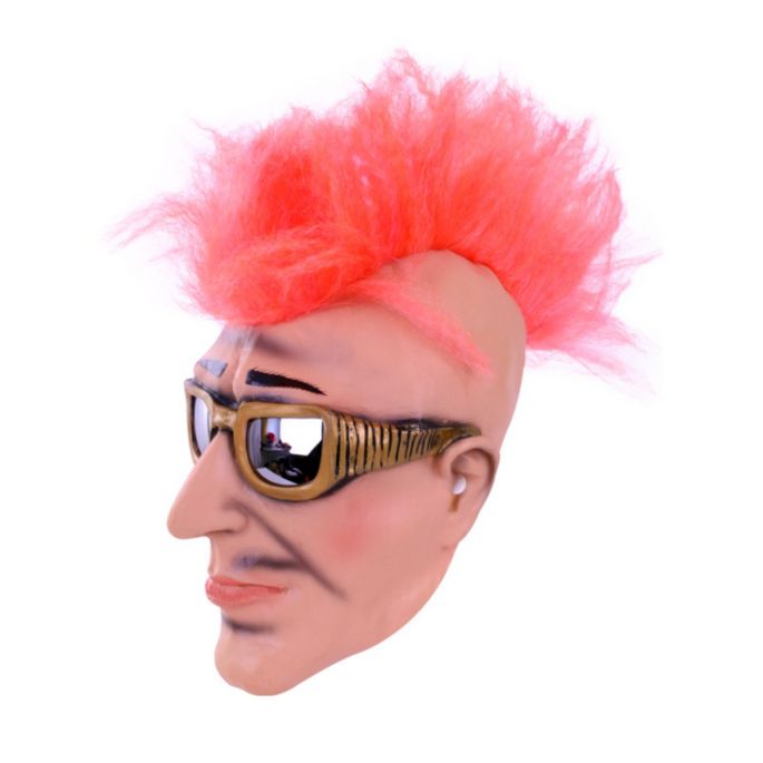 Masker man met zonnebril en hanekam