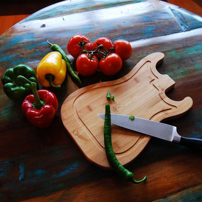 Gitaar Snijplank - Borrelplank - Bamboe - 38 x 25cm - Guitar Cutting Board 