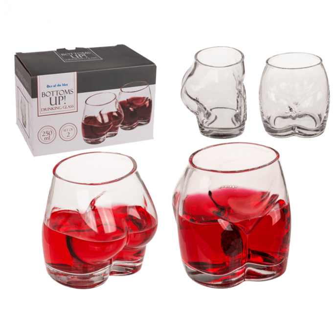 Bottoms Up glazen – Grappige Billen Glazen