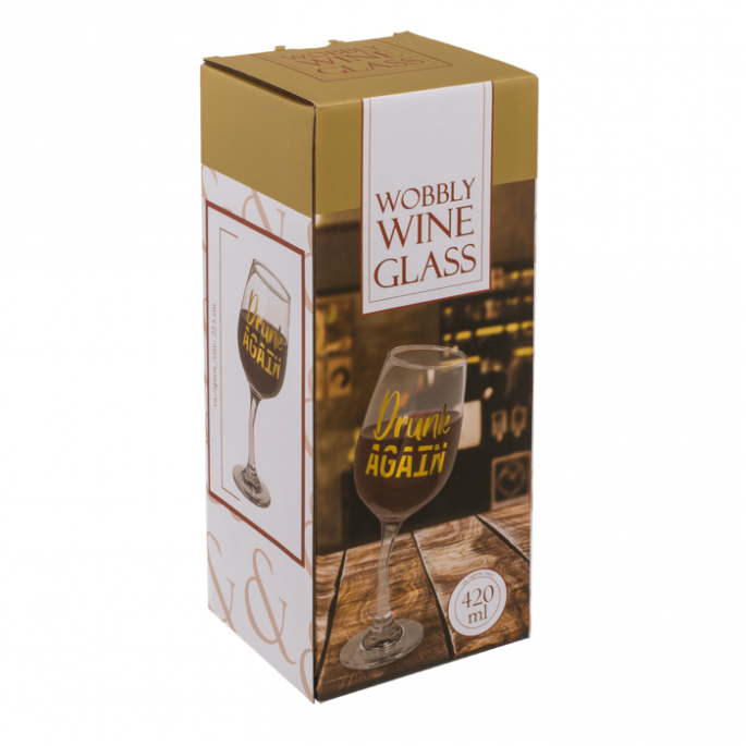 Wankelend wijnglas - Voor de wijnliefhebber - 420 ml - Wijnglas scheef - Bijzondere wijnglazen