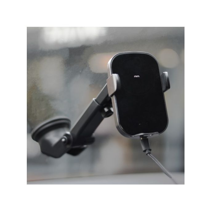 Telefoonhouder Auto - Draadloze Oplader Met Sensor - 15W - Snellader - Met Zuignap en Knijper - Automatisch Open en Dicht - Smartphone Houder Auto