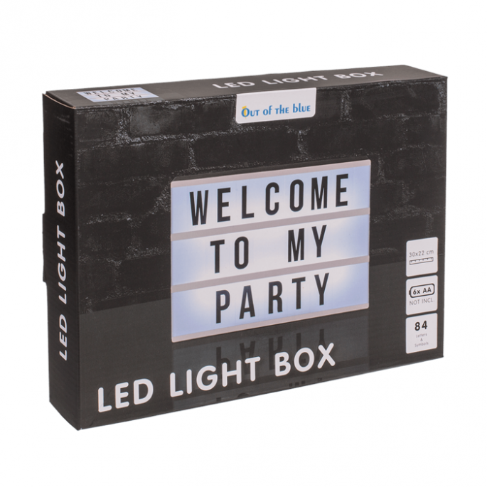 Cinema LightBox - A4 - Letterbord met Licht - Incl. 84 Letters en Symbolen - Letterbak