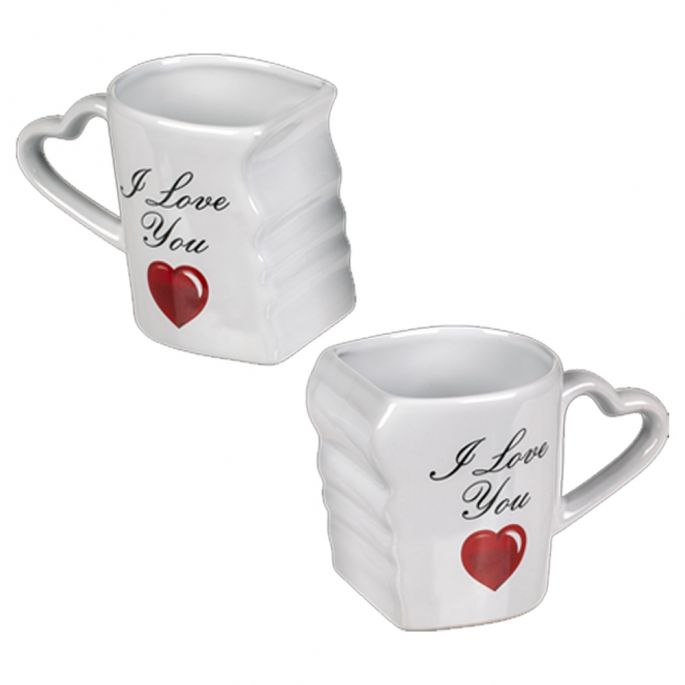 I Love You Double Mok - Romantisch Koffiegenot - Hartvormige Oren & Liefdevol Design - Liefdesmok - Perfecte Valentijnscadeau Dubbele Mok