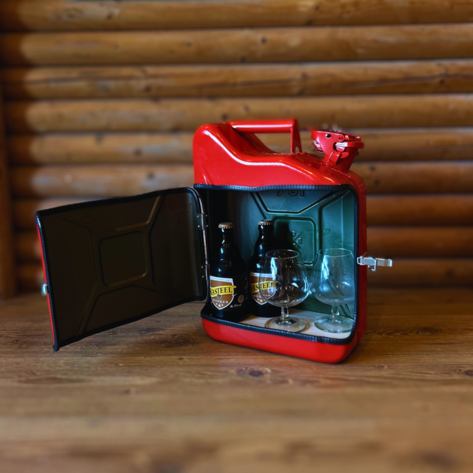 Jerrycan Giftset Rood 10L met drankjes erin