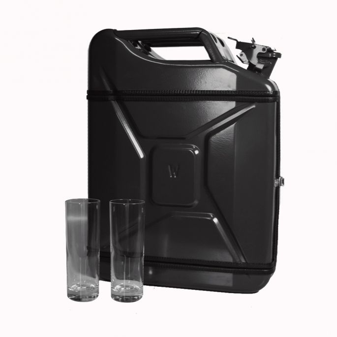 Jerrycan 20L wijnbar groen, rood en zwart - wijn pakket cadeau - excl. drank