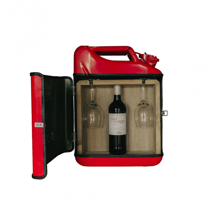 Jerrycan wijnbar - Rood - Uniek wijn cadeau
