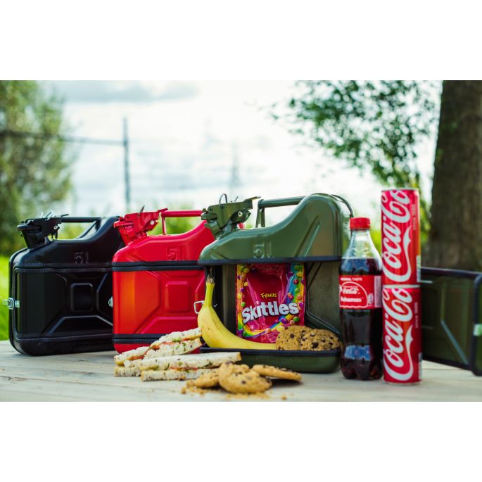 Jerrycan 5L pakket - Groen, rood en zwart - brooddoos - brooddoos auto