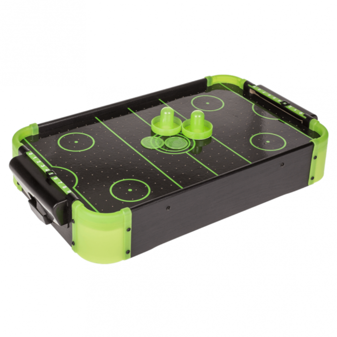 Mini Air Hockey Tafel -  Glow in the Dark - 49,5 x 31 x 8,7 cm - Speelgoed - Kleine Air hockey