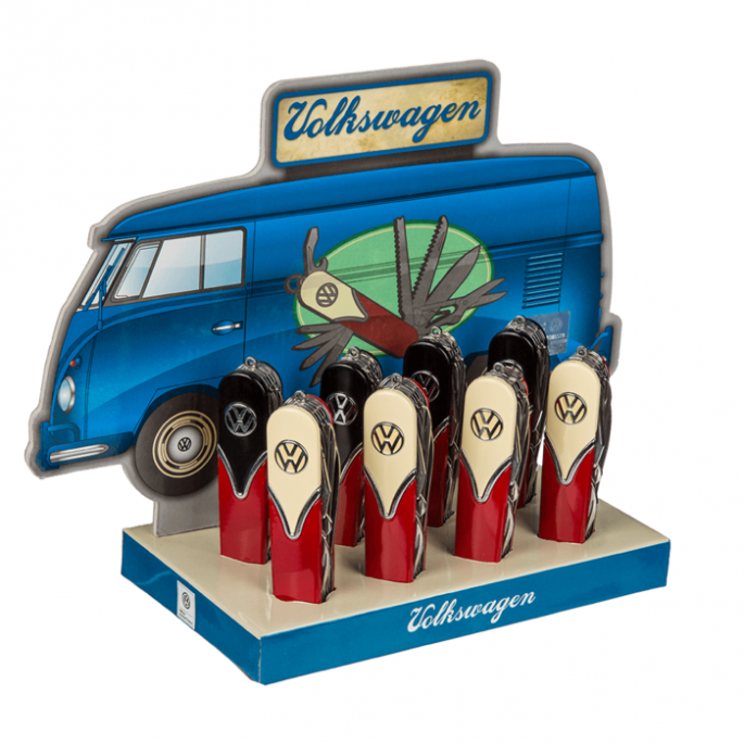 Metalen zakmes, Volkswagen Style - 10 verschillende functies - compact formaat - Metal pocket knife, VW Style
