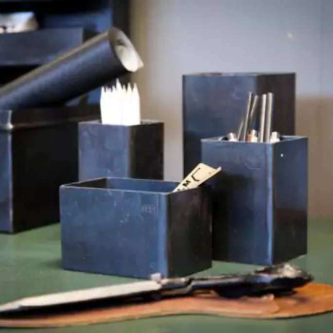 Metalen opbergbakjes - set à 2 stuks (S & L)