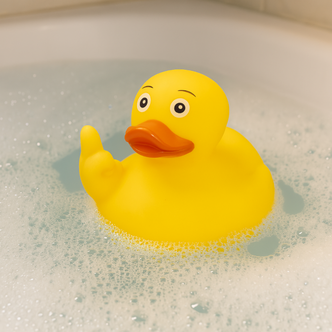 Middle finger Squeaking Duck