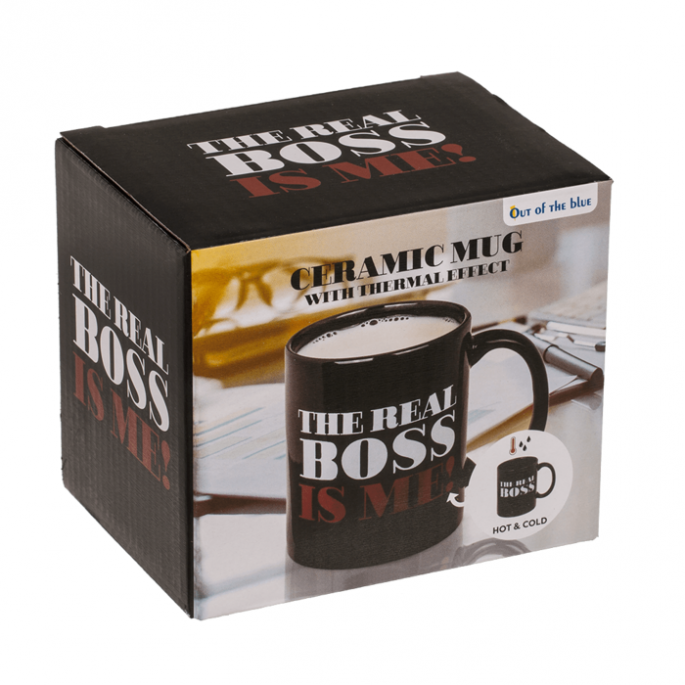 The real boss mok - Mok voor de echte baas - 325 ml - Koffie mok - Grappige mokken
